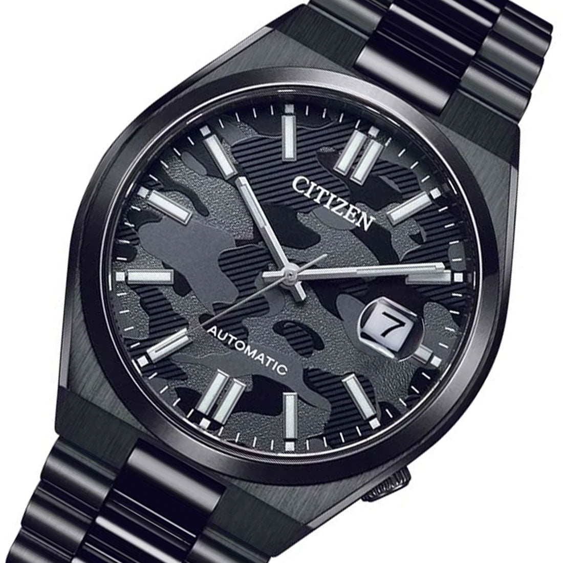 Citizen Tsuyosa NJ0155-87E Black Camouflage Mechanical Stainless Steel Watch -Citizen