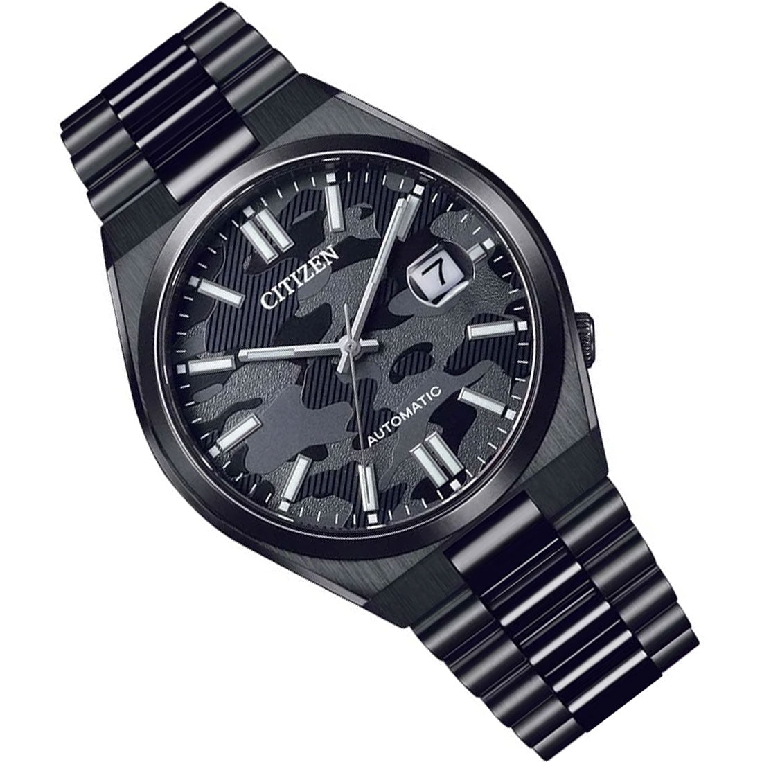 Citizen Tsuyosa NJ0155-87E Black Camouflage Mechanical Stainless Steel Watch -Citizen