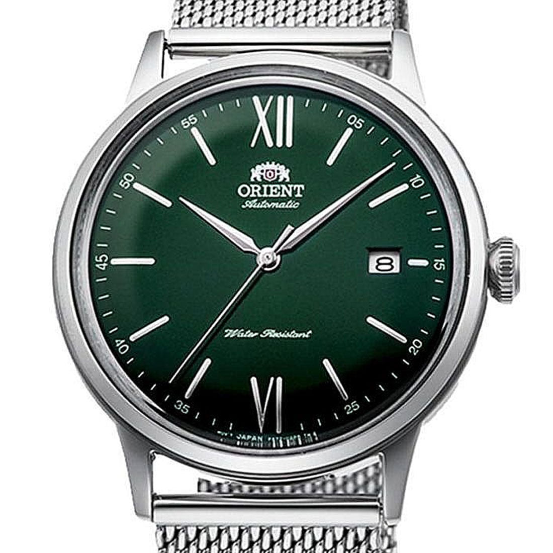 Orient Bambino Mesh Strap Green Dial RA-AC0018E10B RA-AC0018E Mechanical Watch -Orient