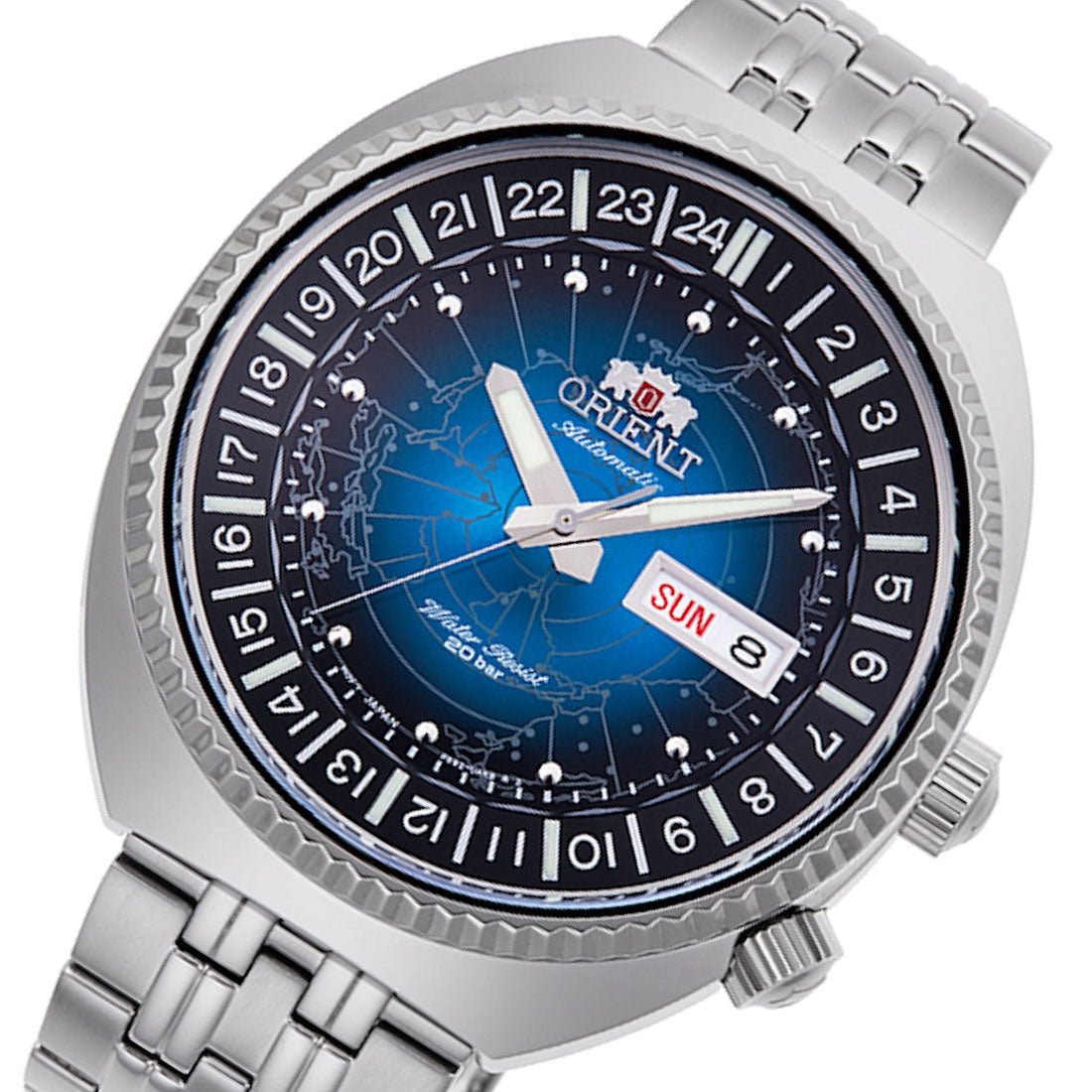 Orient Blue Dial World Map Revival RA-AA0E03L RA-AA0E03L19B Japan Automatic Watch -Orient