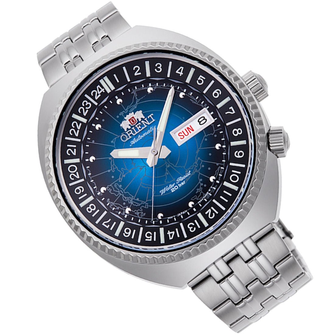 Orient Blue Dial World Map Revival RA-AA0E03L RA-AA0E03L19B Japan Automatic Watch -Orient