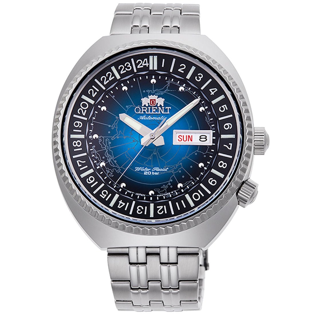 Orient Blue Dial World Map Revival RA-AA0E03L RA-AA0E03L19B Japan Automatic Watch -Orient