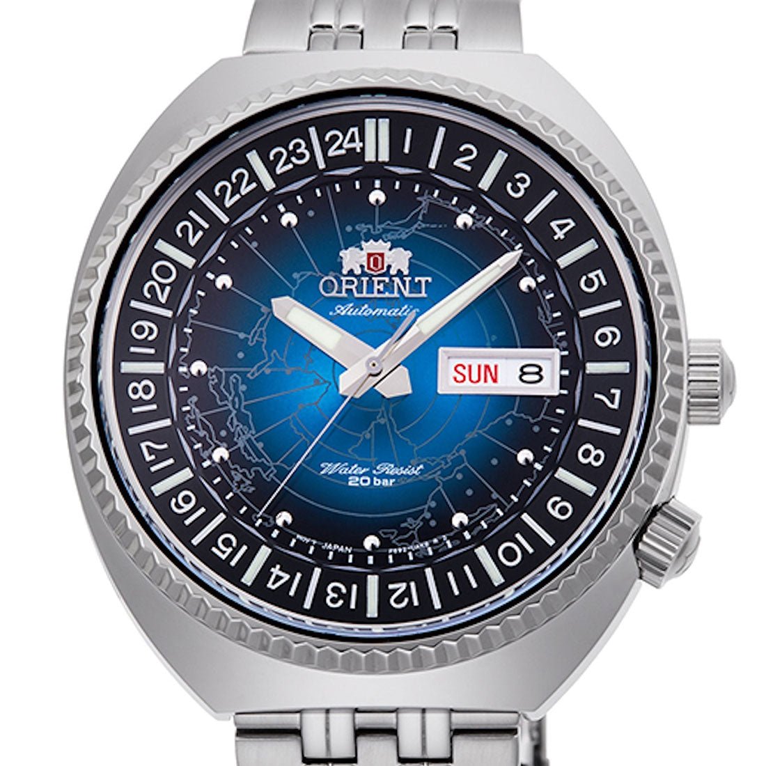 Orient Blue Dial World Map Revival RA-AA0E03L RA-AA0E03L19B Japan Automatic Watch -Orient