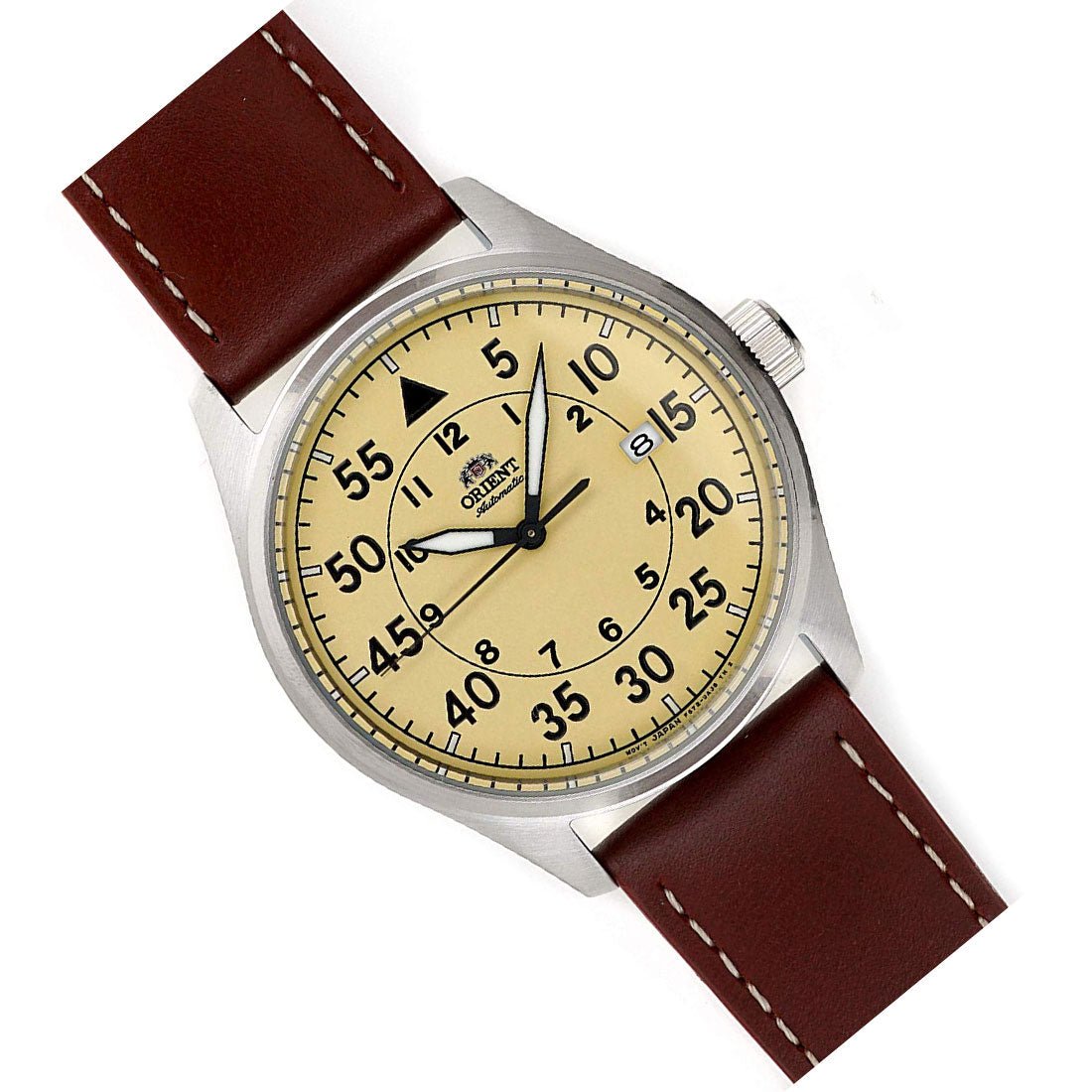 Orient Flight Pilot Khaki Dial RA-AC0H04Y10B RA-AC0H04Y Leather Mechanical Watch -Orient