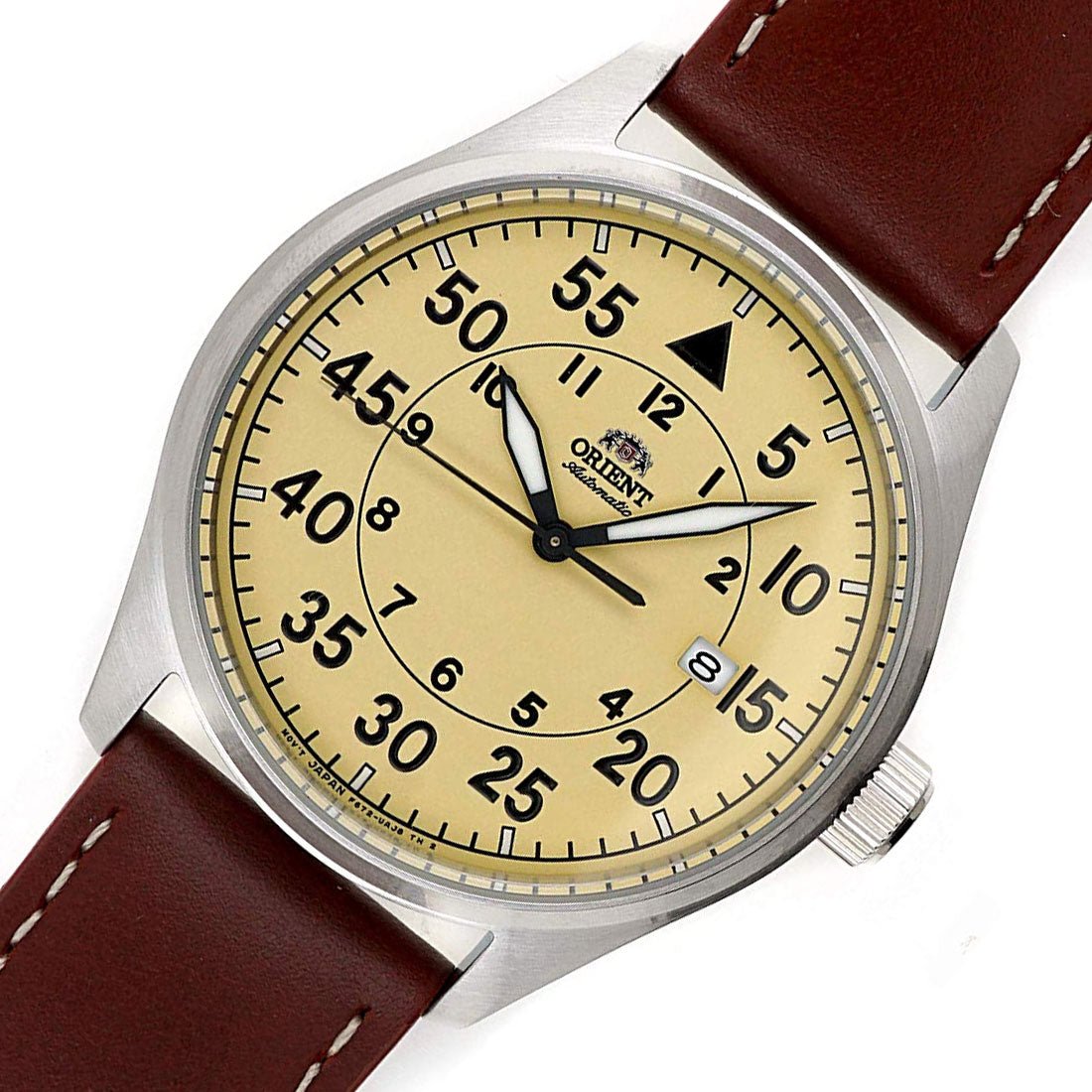 Orient Flight Pilot Khaki Dial RA-AC0H04Y10B RA-AC0H04Y Leather Mechanical Watch -Orient