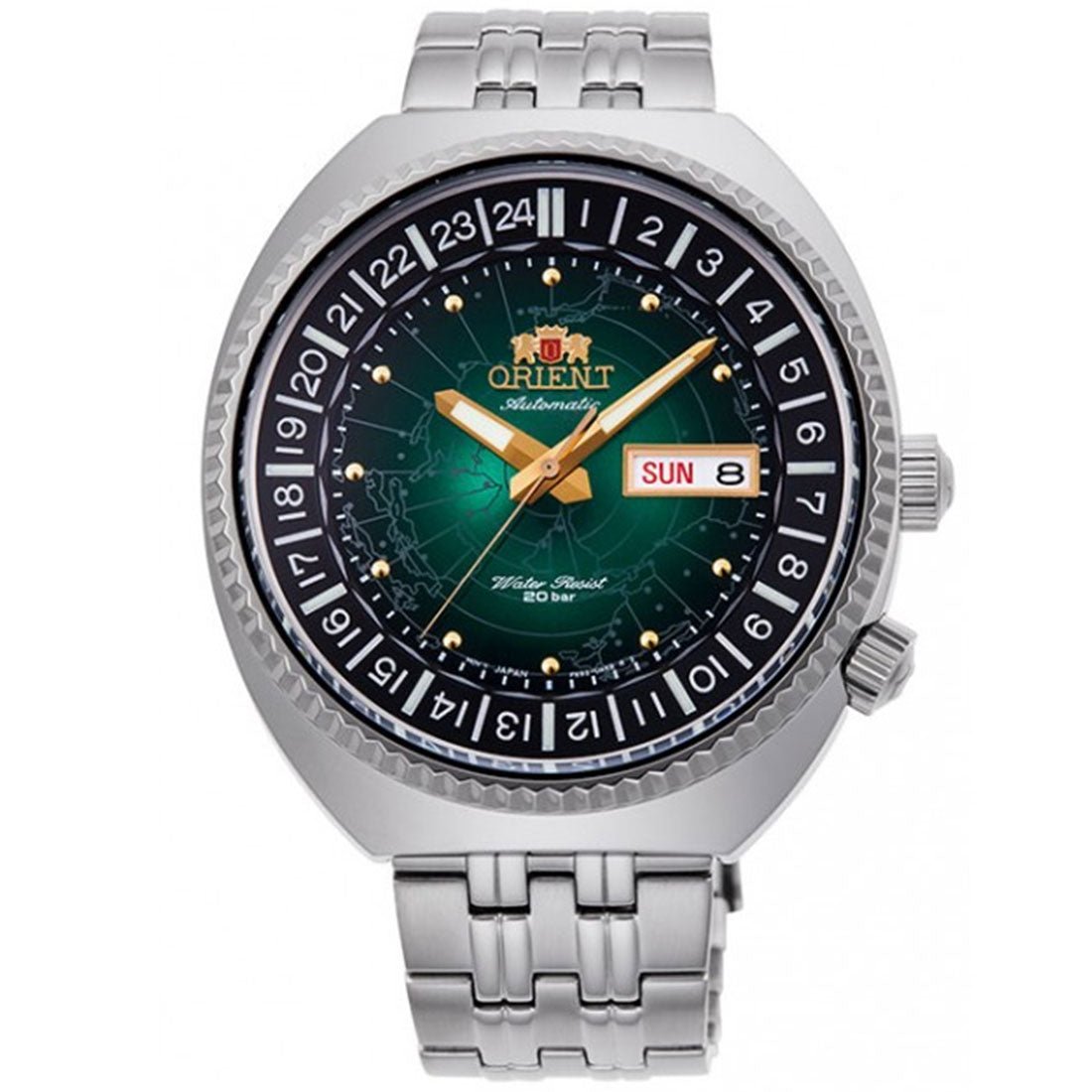 Orient Green Dial World Map Revival RA-AA0E02E19B RA-AA0E02E Japan Automatic Watch -Orient