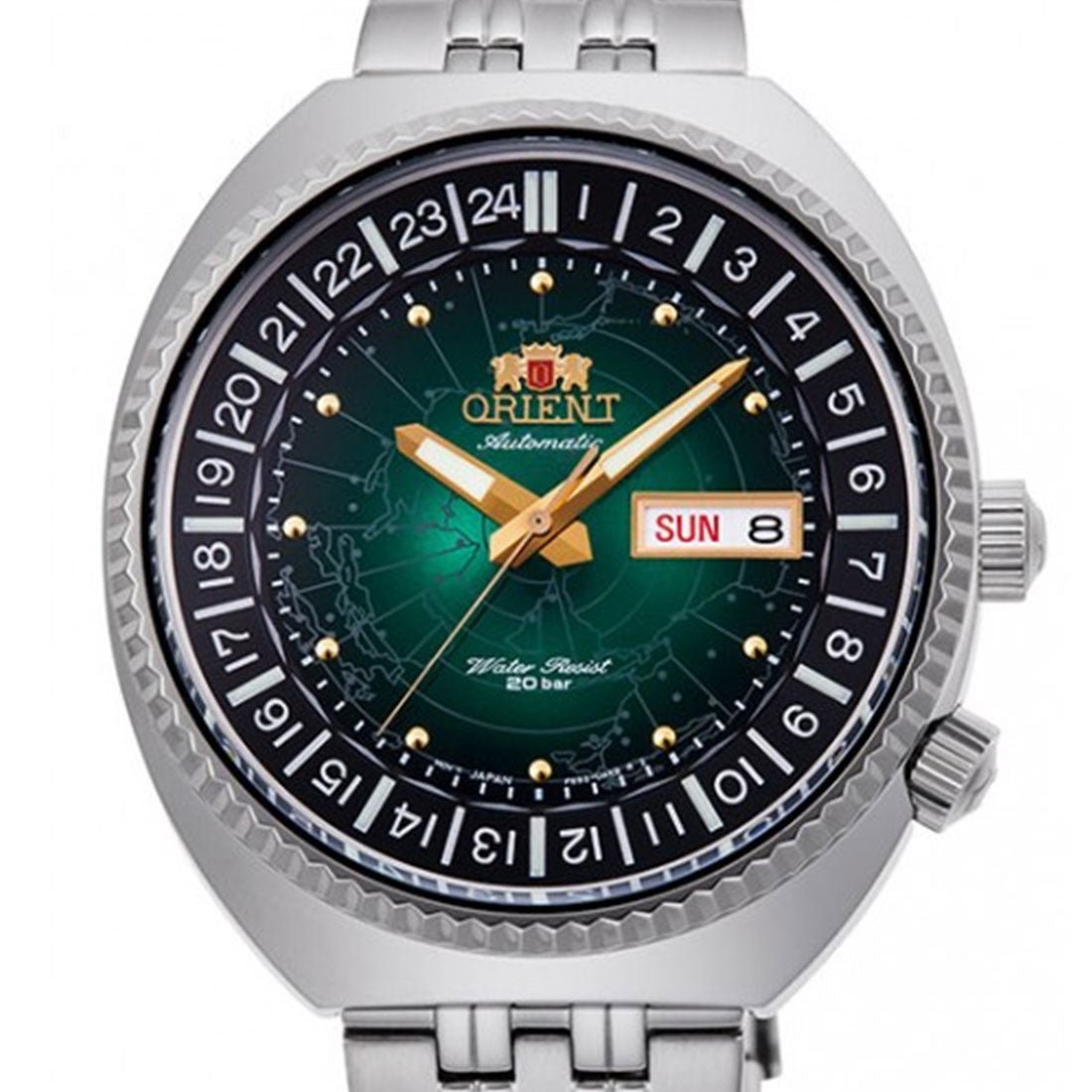 Orient Green Dial World Map Revival RA-AA0E02E19B RA-AA0E02E Japan Automatic Watch -Orient