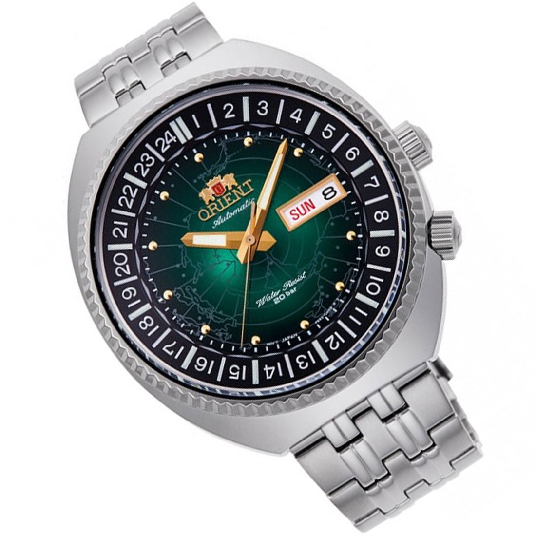 Orient Green Dial World Map Revival RA-AA0E02E19B RA-AA0E02E Japan Automatic Watch -Orient