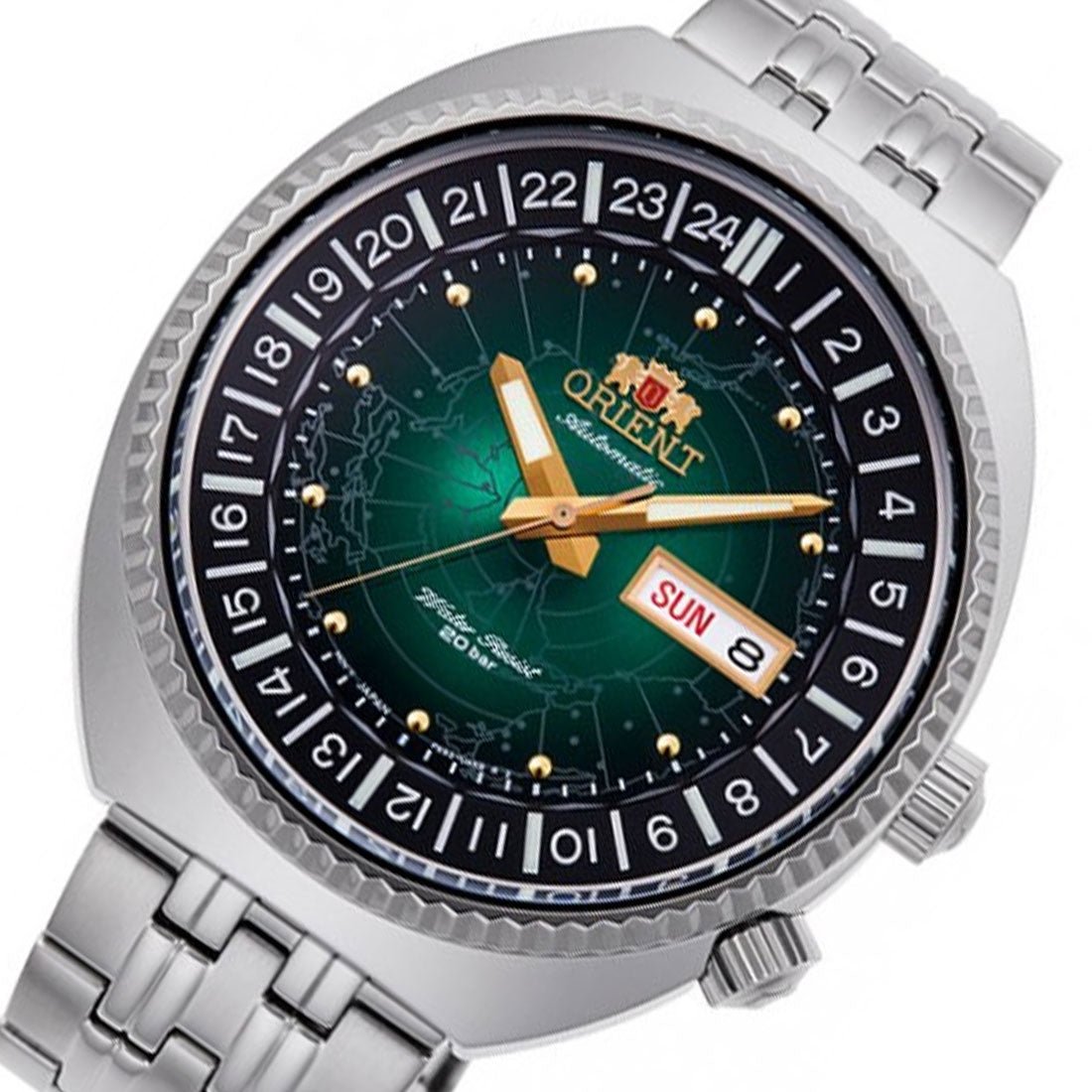 Orient Green Dial World Map Revival RA-AA0E02E19B RA-AA0E02E Japan Automatic Watch -Orient