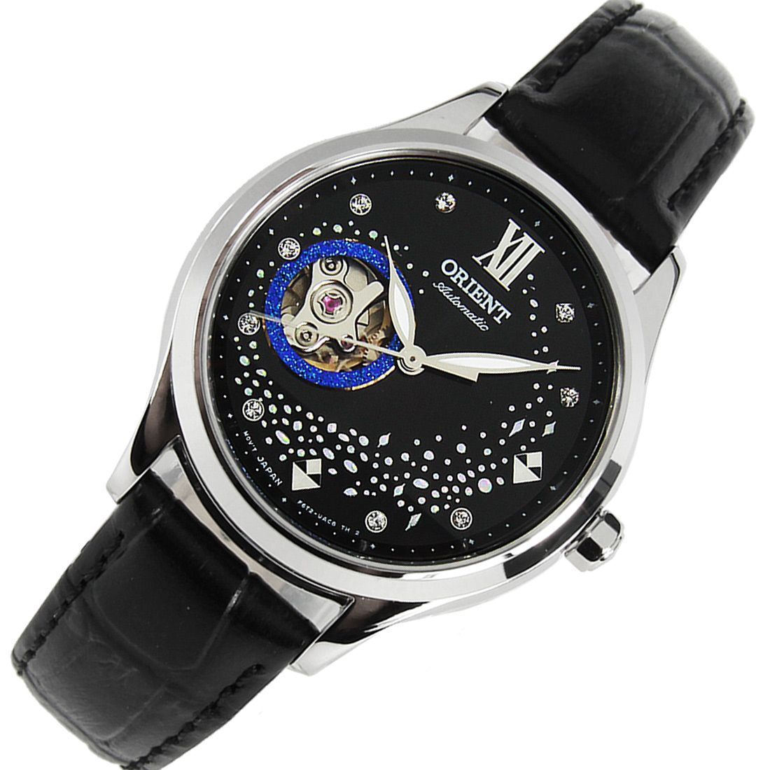 Orient Ladies Diamond Accent Open Heart RA-AG0019B10B RA-AG0019B Leather Watch -Orient