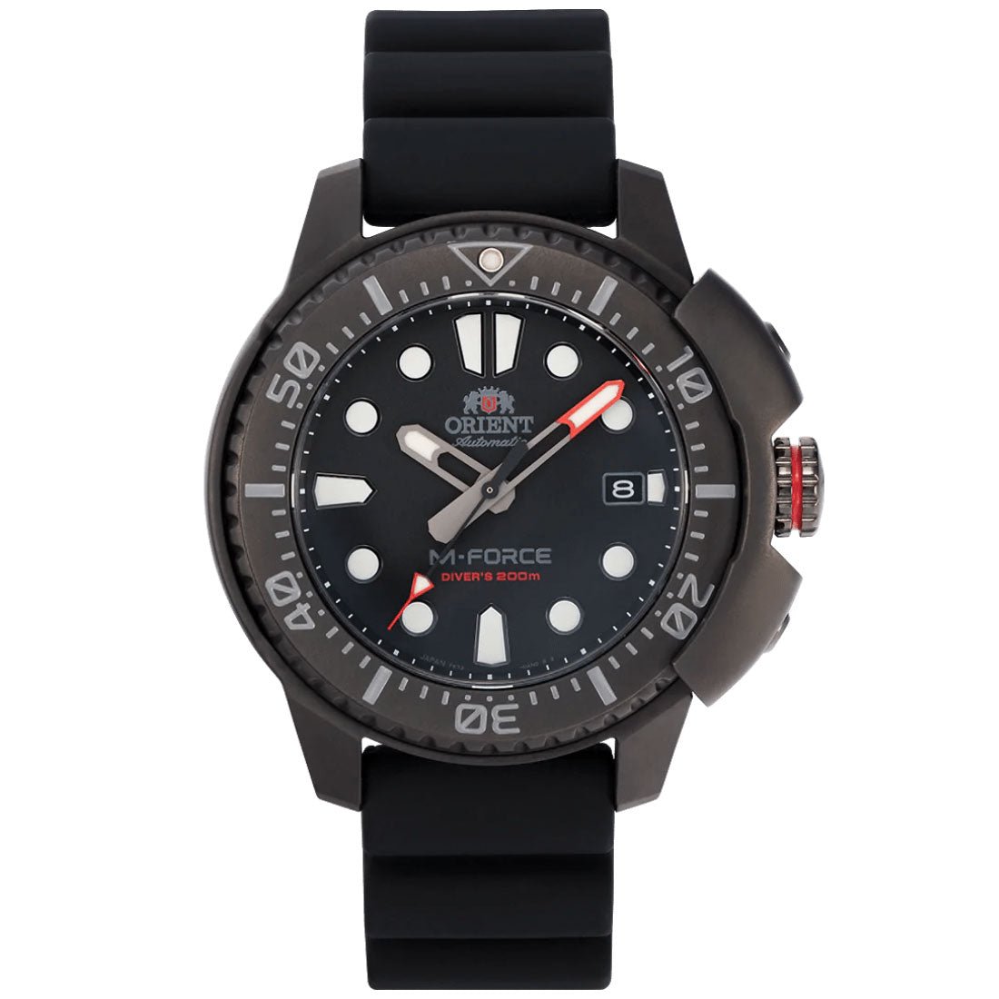 Orient M-Force Black Rubber RA-AC0L03B00B RA-AC0L03B Diving Automatic Watch -Orient