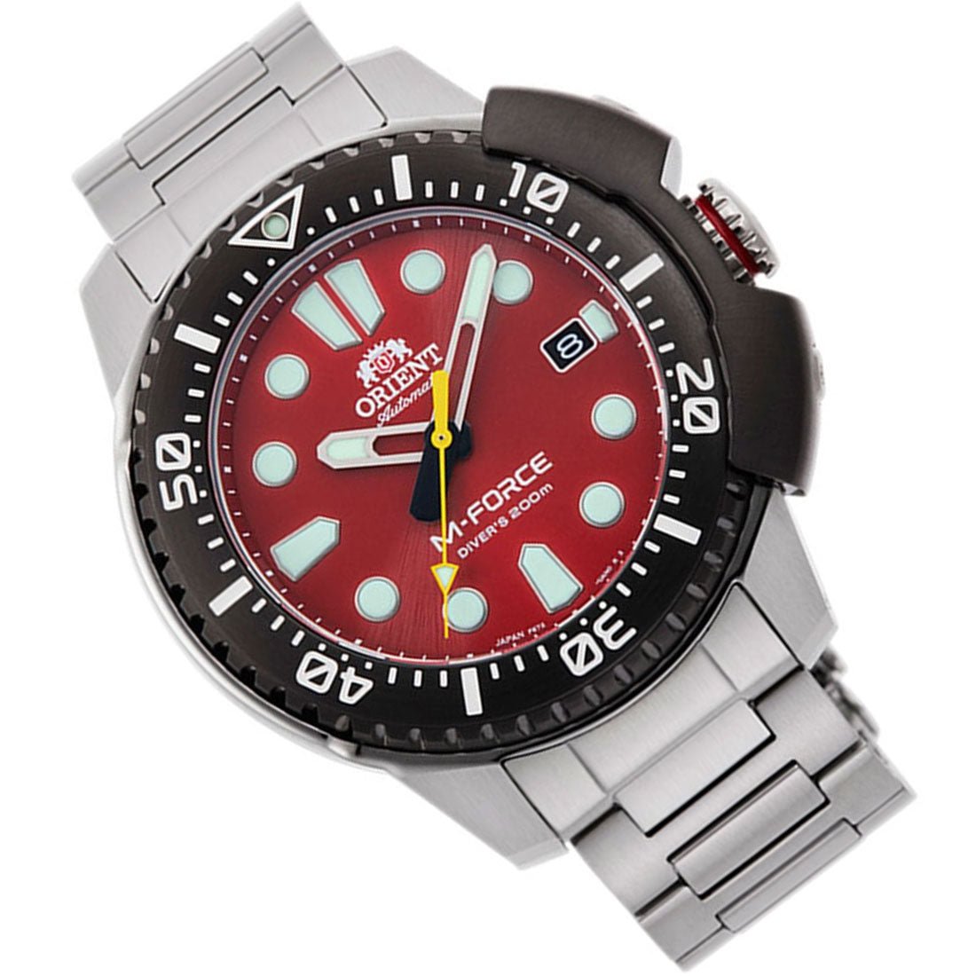 Orient M-Force Red Dial RA-AC0L02R00B RA-AC0L02R Diving Stainless Steel Watch -Orient