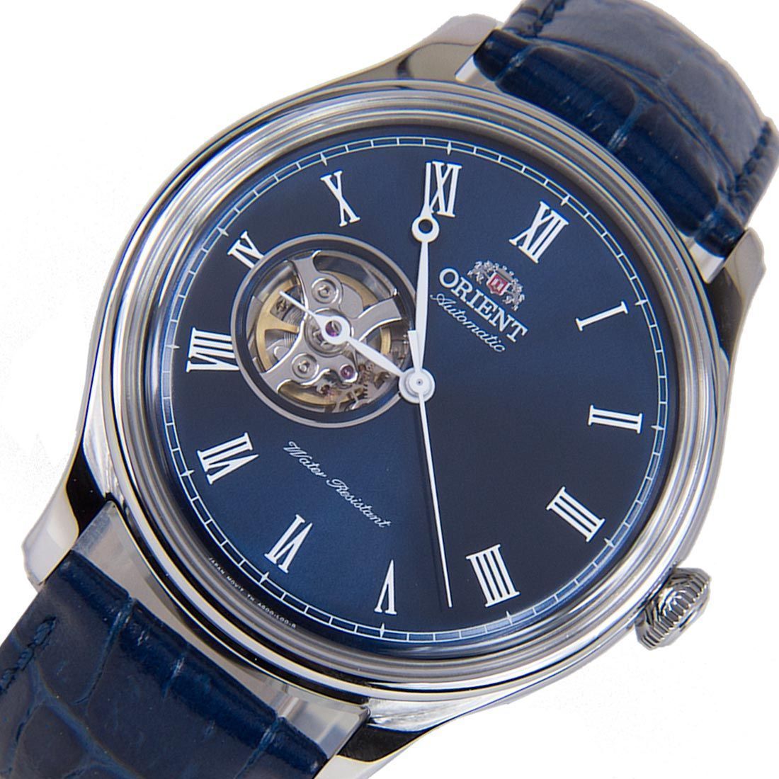 Orient Mechanical Blue Open Heart Dial FAG00004D0 AG00004D Leather Watch -Orient