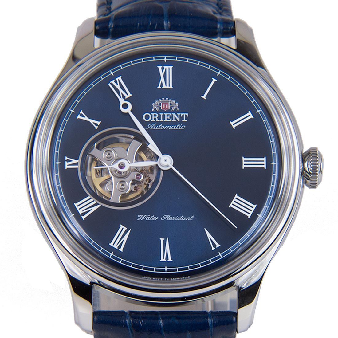 Orient Mechanical Blue Open Heart Dial FAG00004D0 AG00004D Leather Watch -Orient