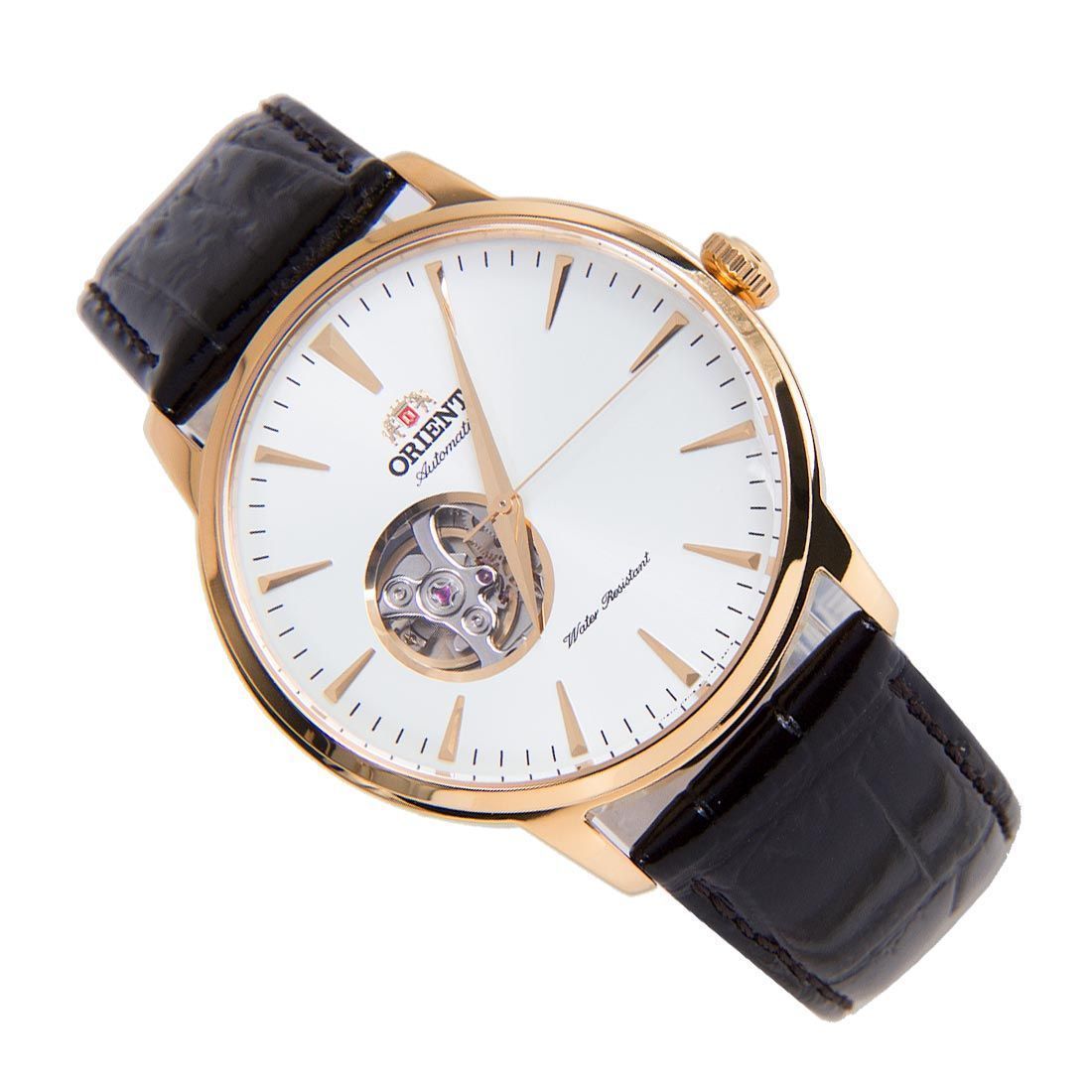 Orient Mechanical Esteem II Leather FAG02002W0 AG02002W Open Heart Dial Watch -Orient