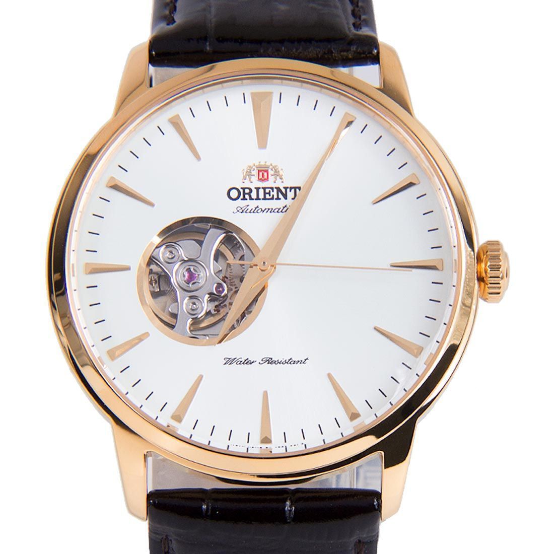 Orient Mechanical Esteem II Leather FAG02002W0 AG02002W Open Heart Dial Watch -Orient