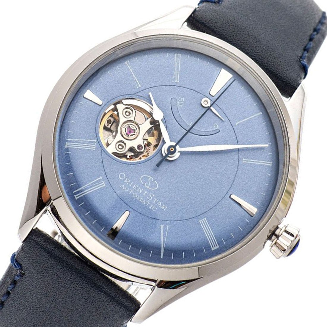 Orient Star Blue Open Heart Dial RE-AT0203L00B RE-AT0203L Leather Watch -Orient