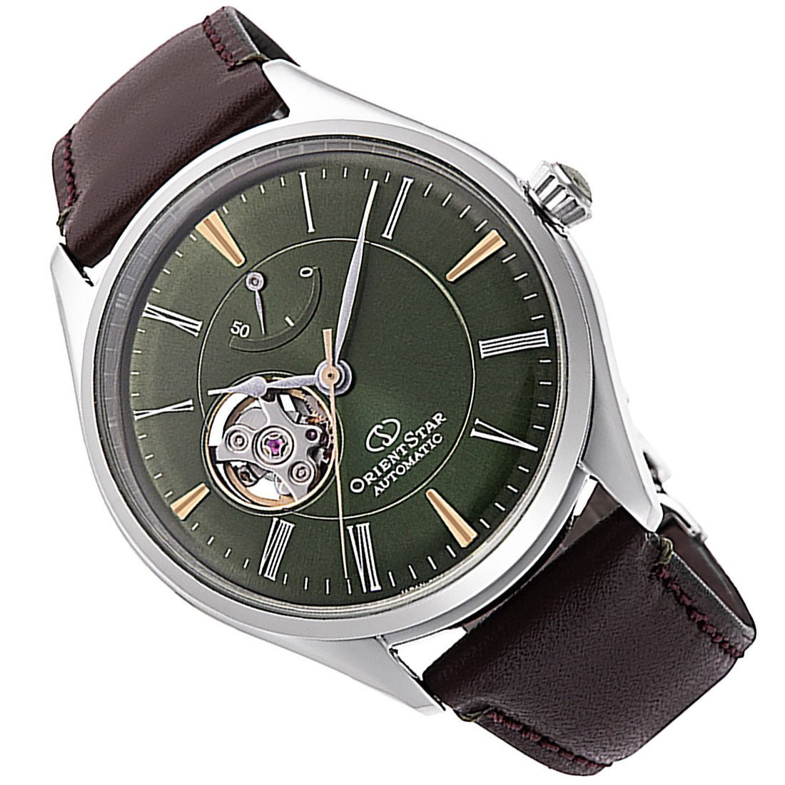 Orient Star Green Open Heart Dial RE-AT0202E00B RE-AT0202E Leather Watch -Orient