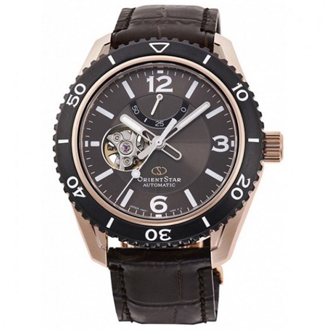 Orient Star Made in Japan RE-AT0103Y00B RE-AT0103Y Brown Leather Watch -Orient