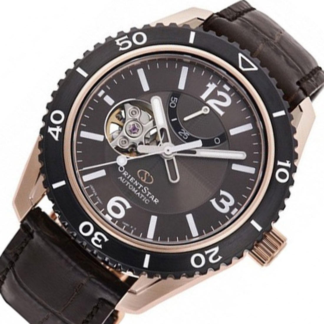 Orient Star Made in Japan RE-AT0103Y00B RE-AT0103Y Brown Leather Watch -Orient