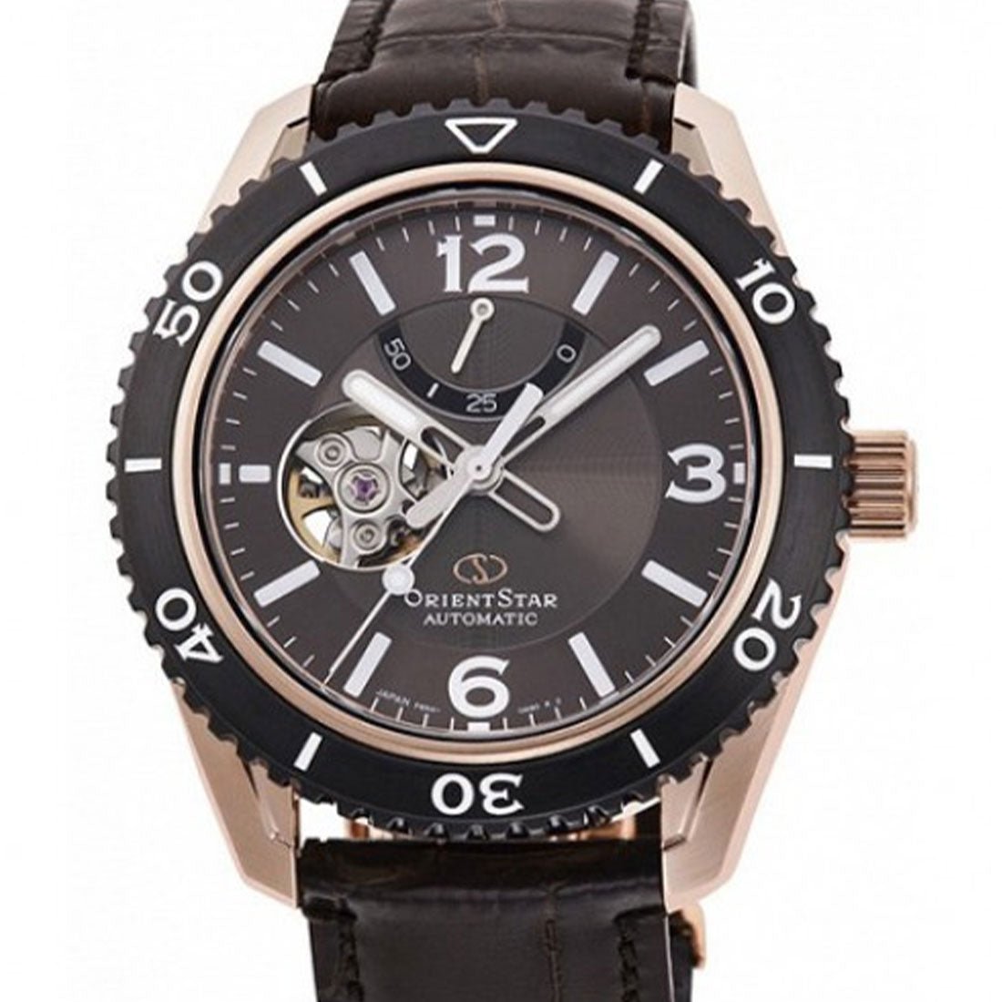 Orient Star Made in Japan RE-AT0103Y00B RE-AT0103Y Brown Leather Watch -Orient