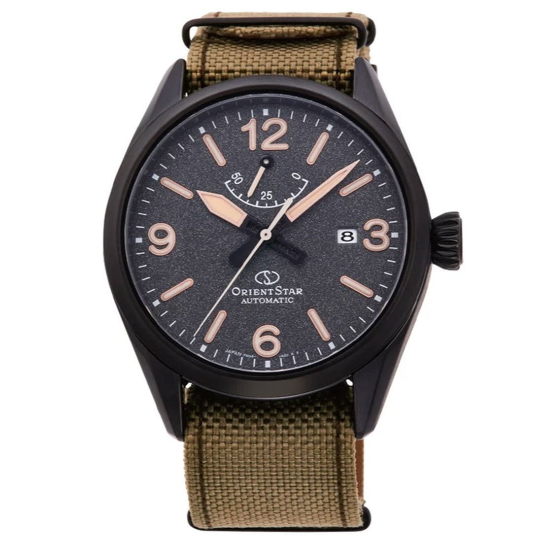 Orient Star RE-AU0206B RE-AU0206B00B Black Dial Canvas Strap Watch -Orient