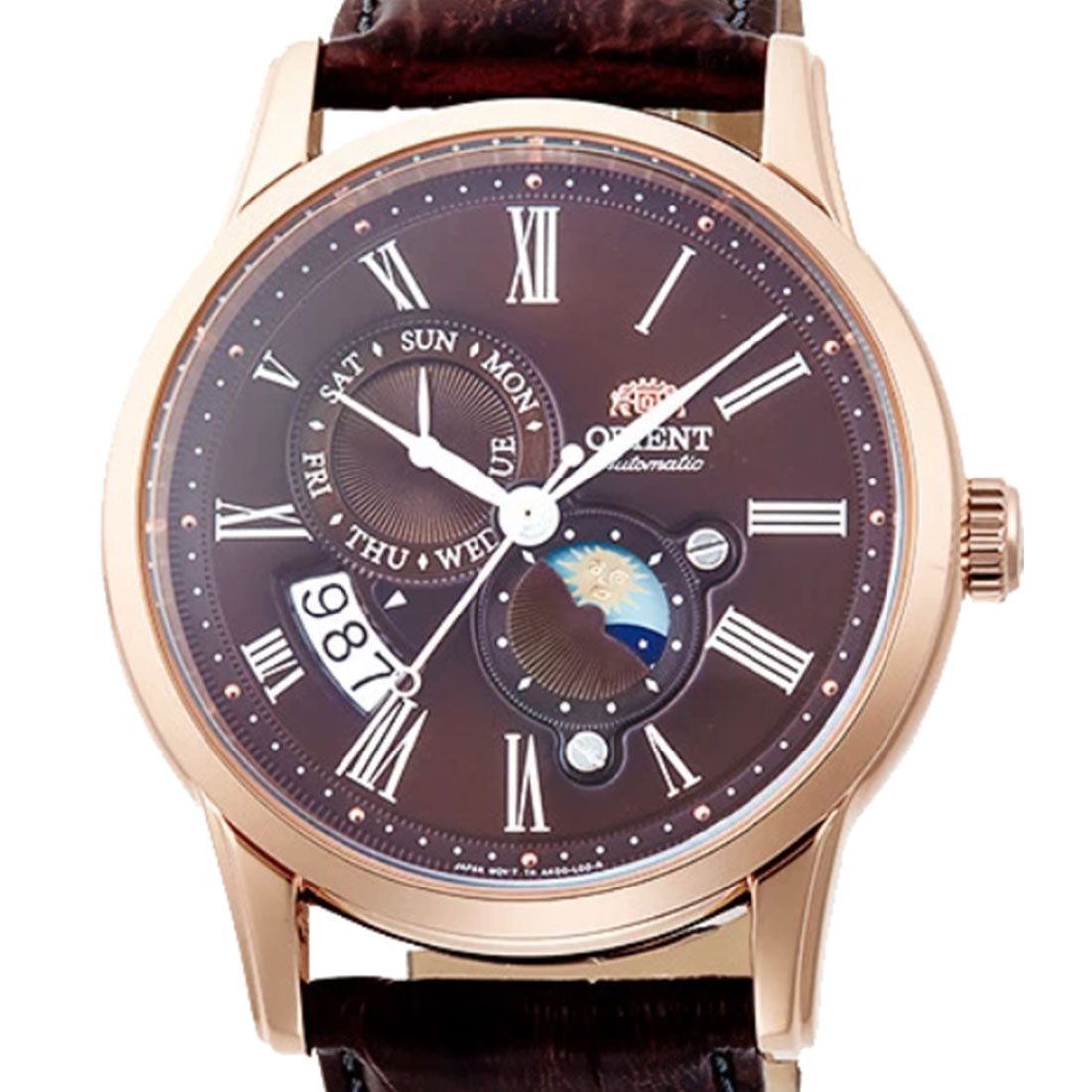 Orient Sun Moon Automatic RA-AK0009T10B RA-AK0009T Leather Watch -Orient