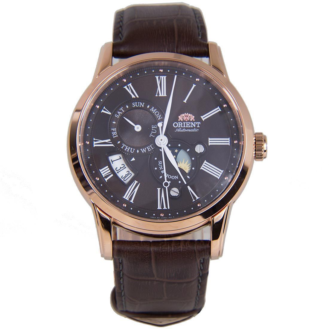 Orient Sun Moon Japan SAK00003T0 AK00003T Mechanical Leather Watch -Orient