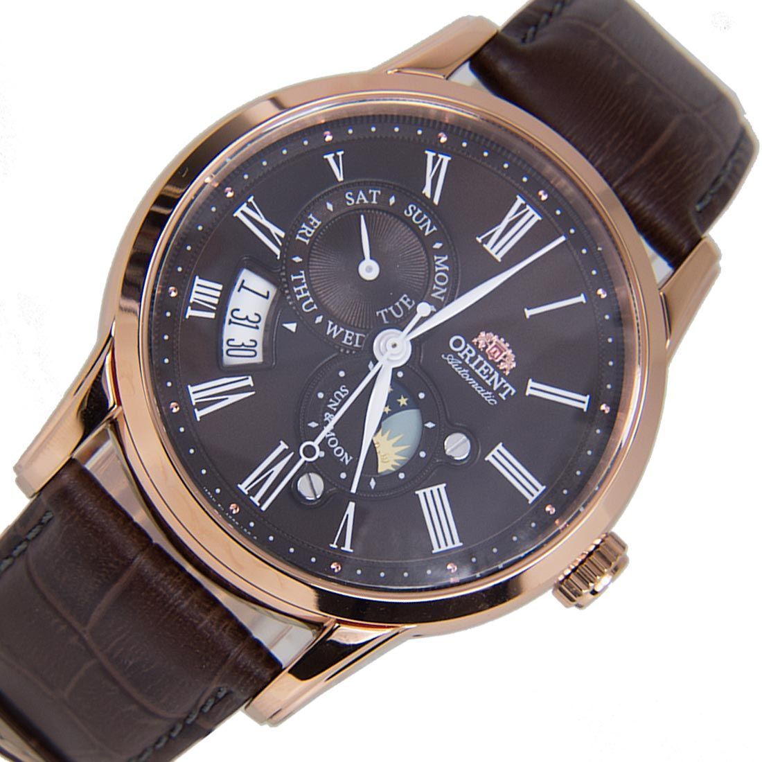 Orient Sun Moon Japan SAK00003T0 AK00003T Mechanical Leather Watch -Orient
