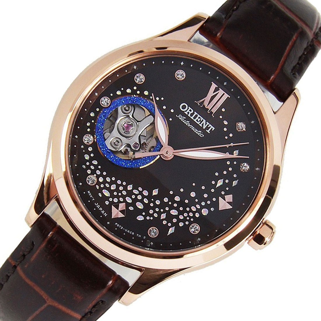 Orient Womens Mechanical RA-AG0017Y10B RA-AG0017Y Open Heart Dial Leather Watch -Orient