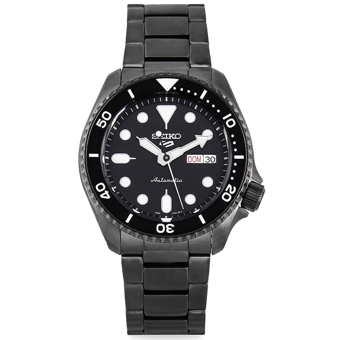 Seiko 5 Automatic SRPD65K1 SRPD65 SRPD65K Black Stainless Steel Watch -Seiko