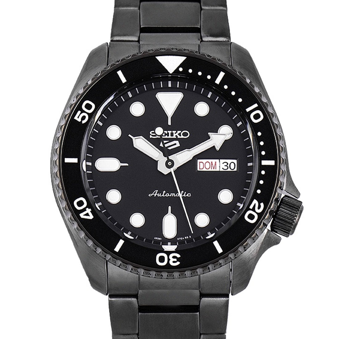 Seiko 5 Automatic SRPD65K1 SRPD65 SRPD65K Black Stainless Steel Watch -Seiko