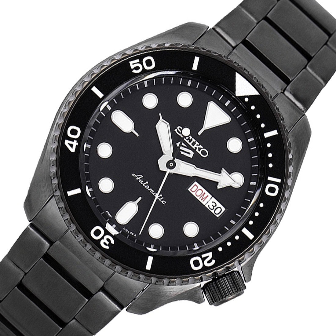 Seiko 5 Automatic SRPD65K1 SRPD65 SRPD65K Black Stainless Steel Watch -Seiko