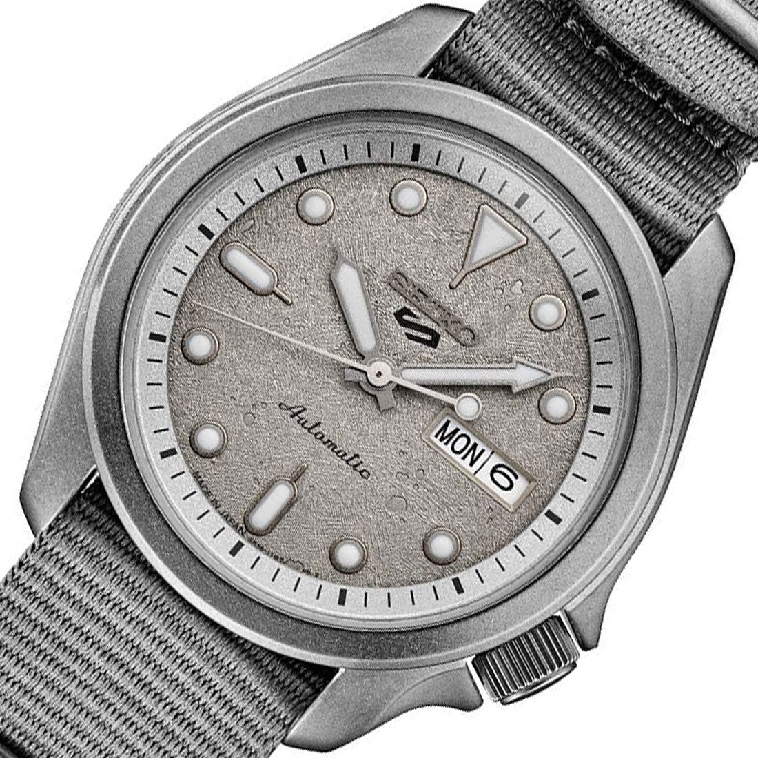 Seiko 5 Cement SRPG63K1 SRPG63 SRPG63K Gray Nylon Sports Watch -Seiko