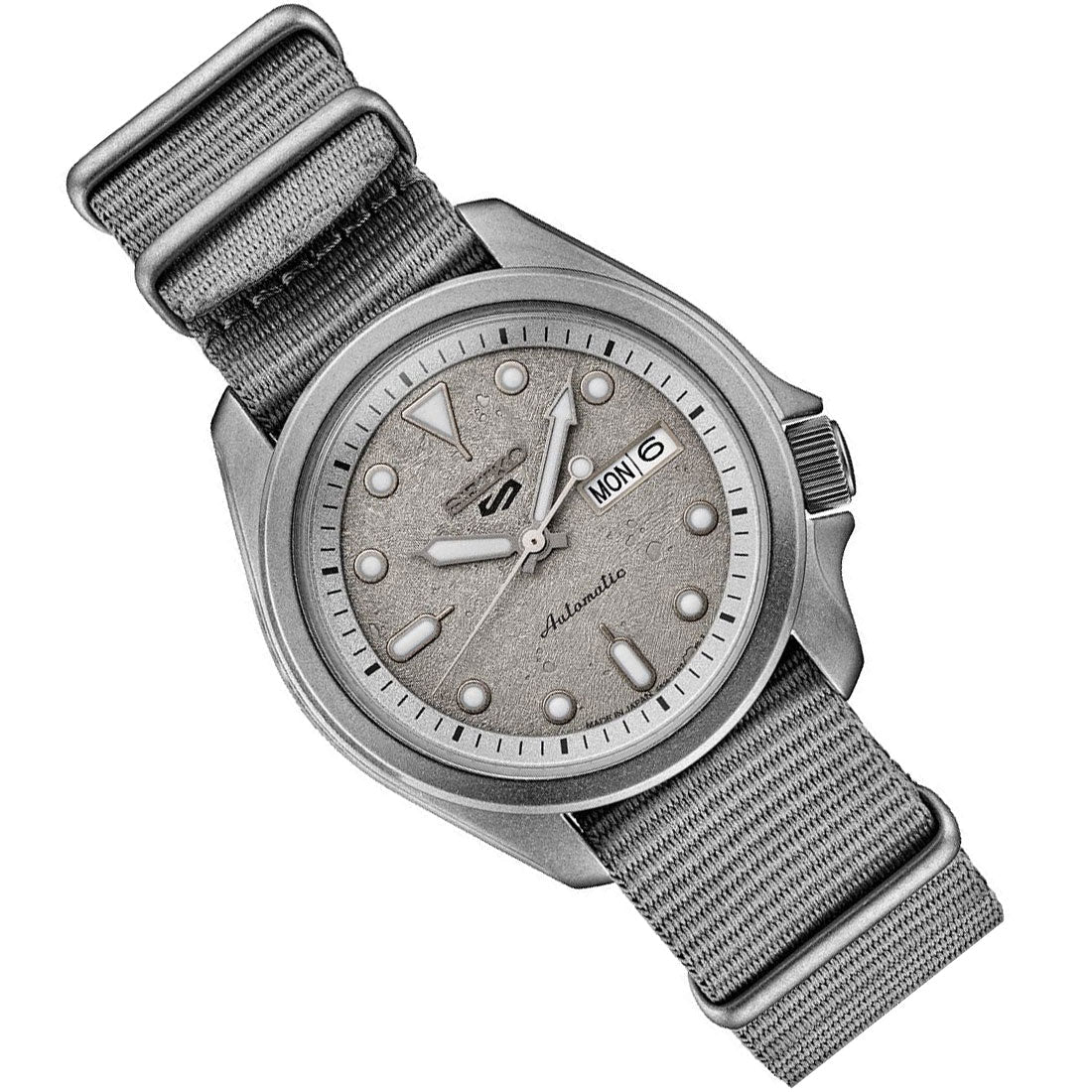 Seiko 5 Cement SRPG63K1 SRPG63 SRPG63K Gray Nylon Sports Watch -Seiko