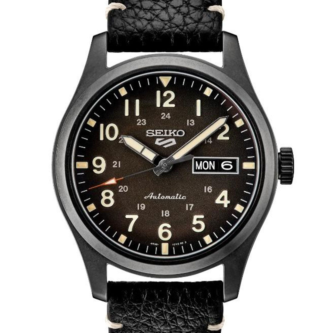 Seiko 5 Field Specialist Style SRPG41K1 SRPG41 SRPG41K Brown Dial Leather Watch -Seiko