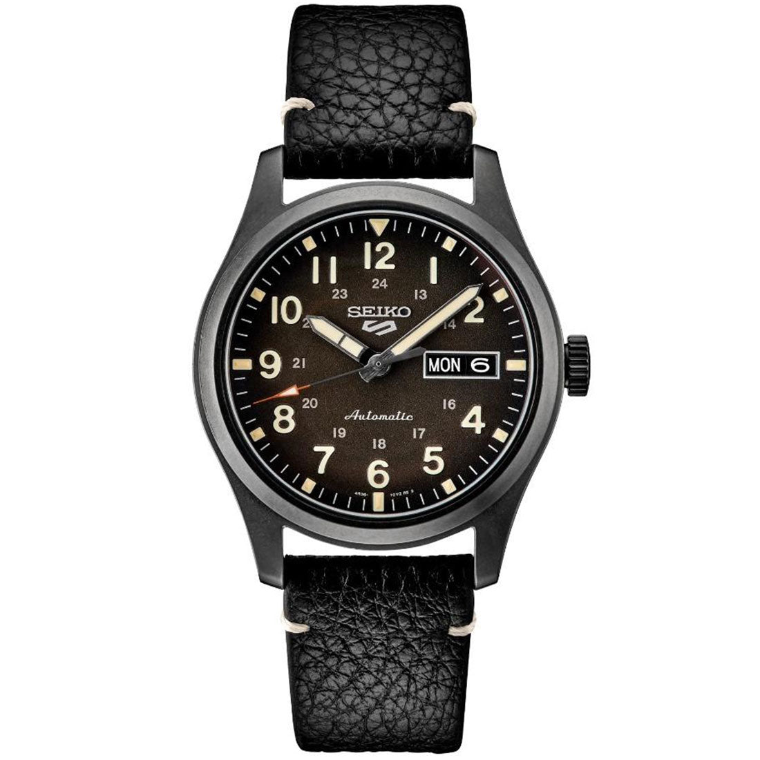 Seiko 5 Field Specialist Style SRPG41K1 SRPG41 SRPG41K Brown Dial Leather Watch -Seiko