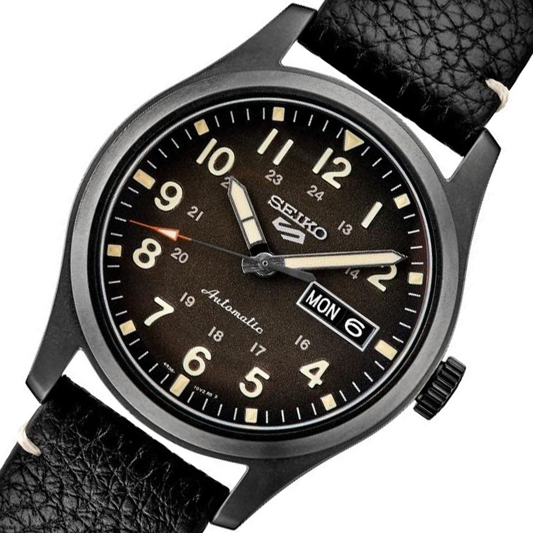 Seiko 5 Field Specialist Style SRPG41K1 SRPG41 SRPG41K Brown Dial Leather Watch -Seiko