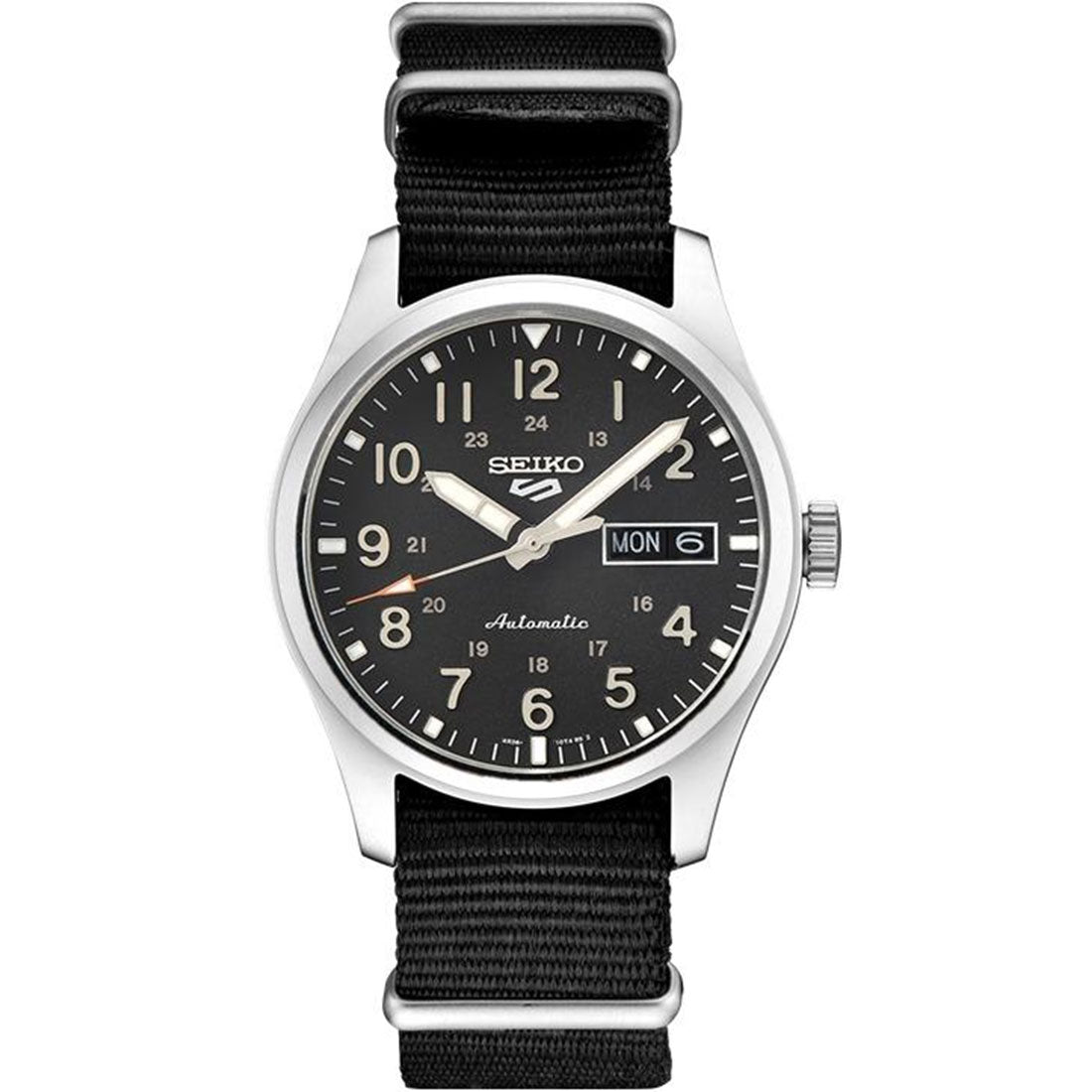 Seiko 5 Field Sports Black Nylon SRPG37 SRPG37K SRPG37K1 Automatic Watch -Seiko