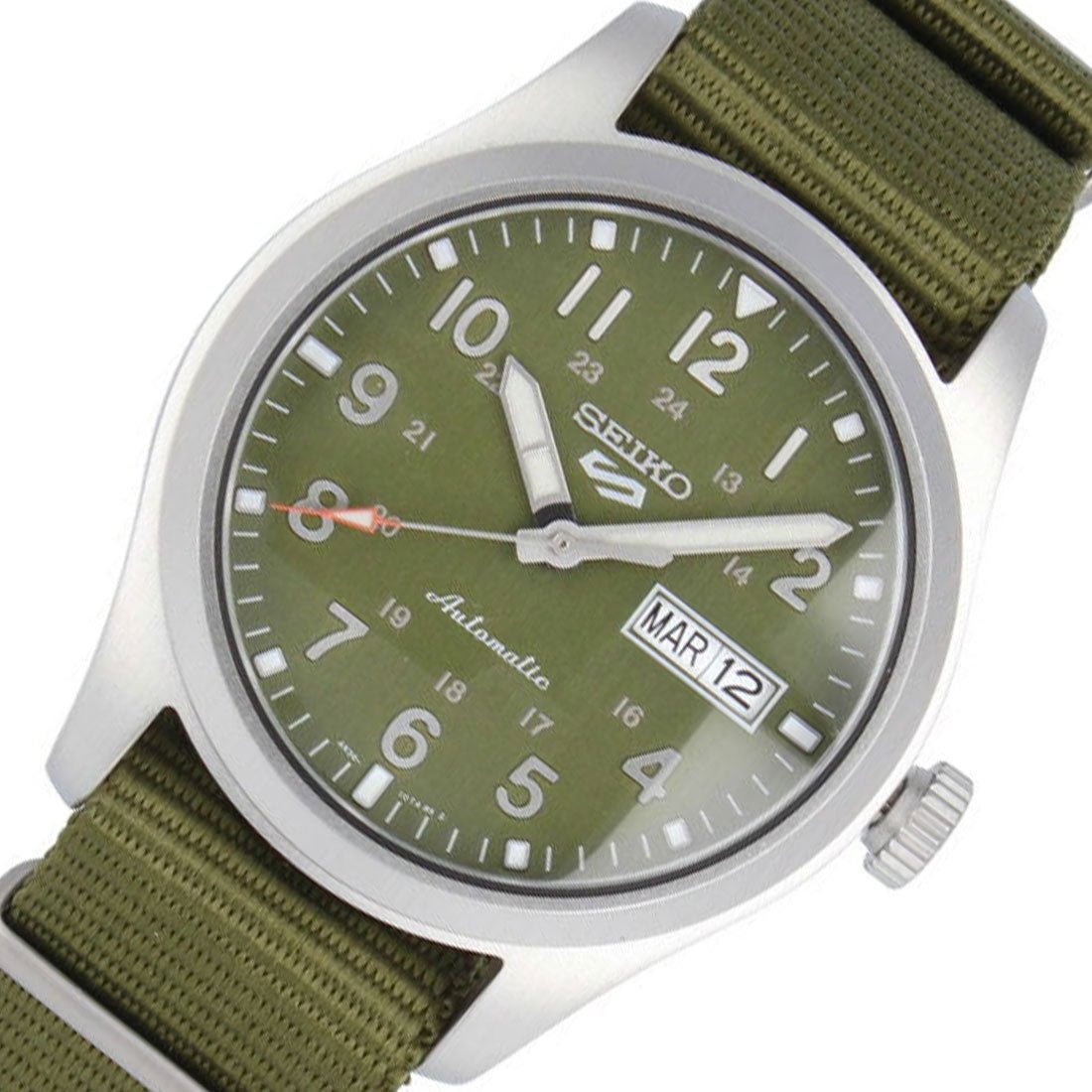 Seiko 5 Field Sports Green Nylon SRPG33 SRPG33K SRPG33K1 Automatic Watch -Seiko