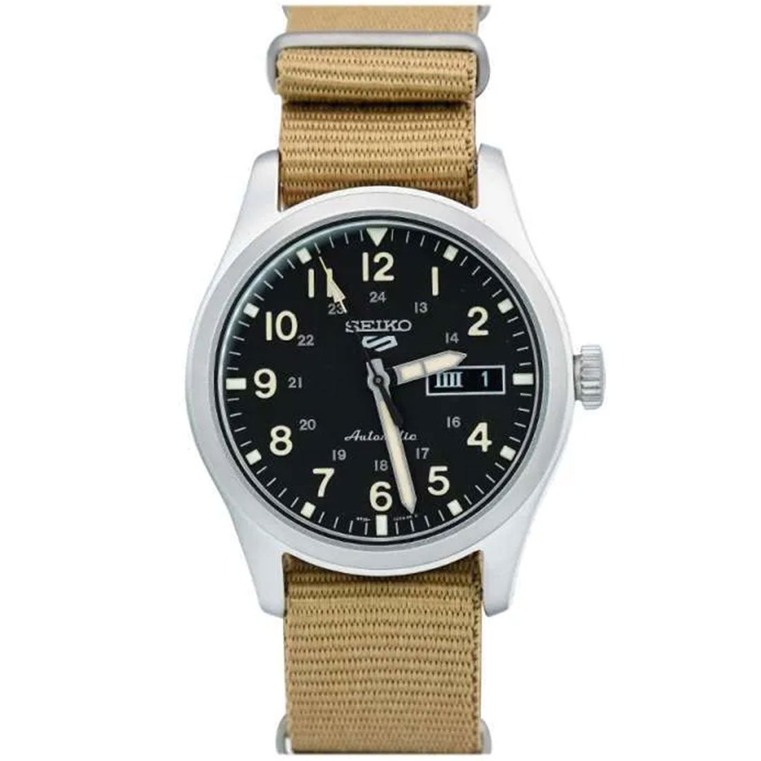 Seiko 5 Field Sports Khaki Nylon SRPG35 SRPG35K SRPG35K1 Automatic Watch -Seiko