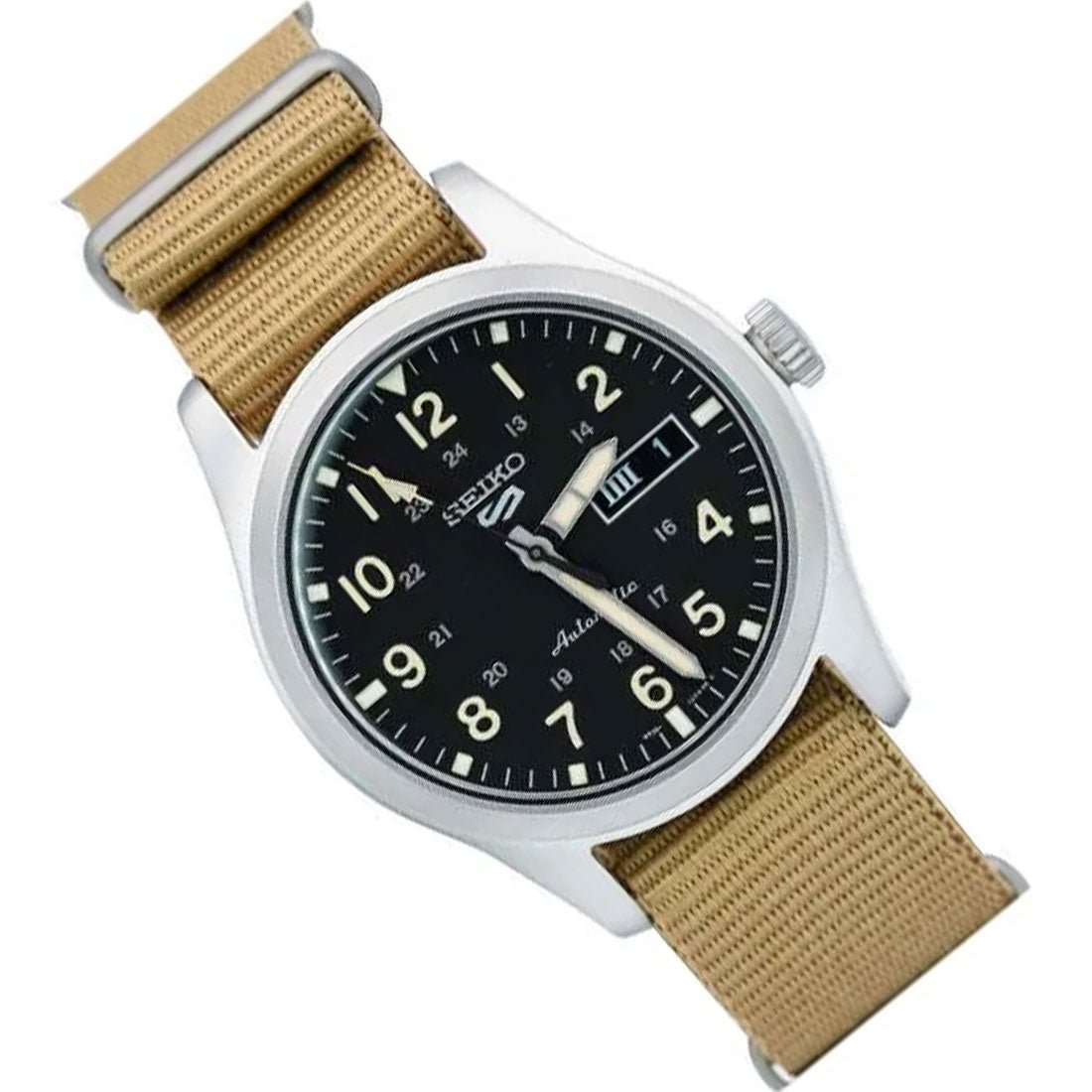Seiko 5 Field Sports Khaki Nylon SRPG35 SRPG35K SRPG35K1 Automatic Watch -Seiko