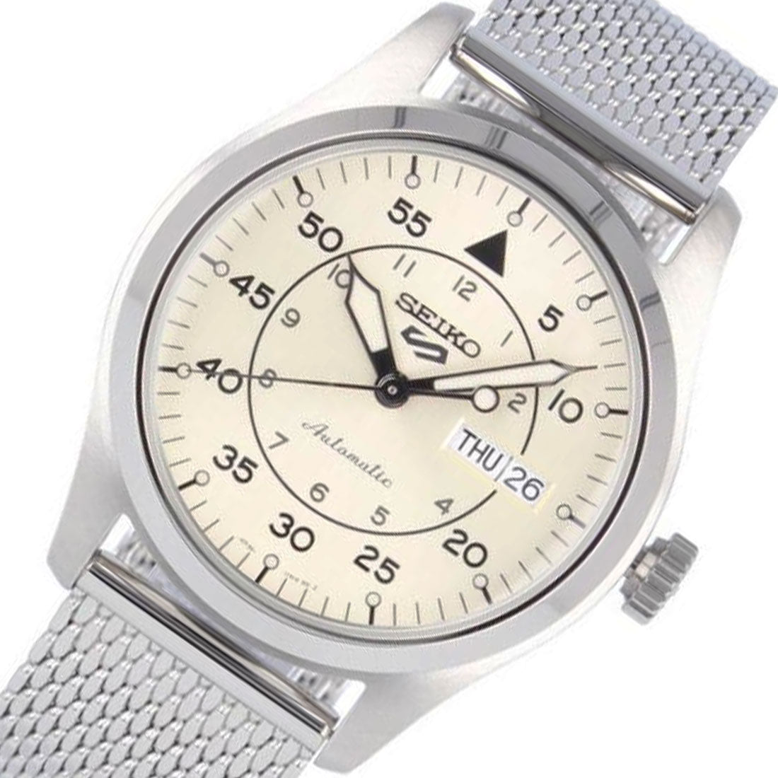 Seiko 5 Flieger SRPH21 SRPH21K1 SRPH21K Milanese Mesh Band Sports Watch -Seiko