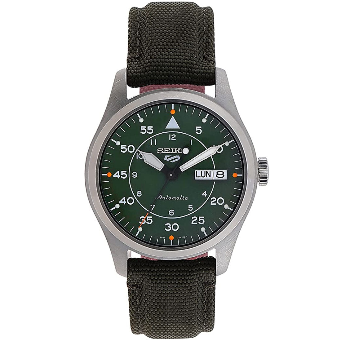 Seiko 5 Flieger SRPH29K1 SRPH29 SRPH29K Green Nylon Mechanical Sports Watch -Seiko