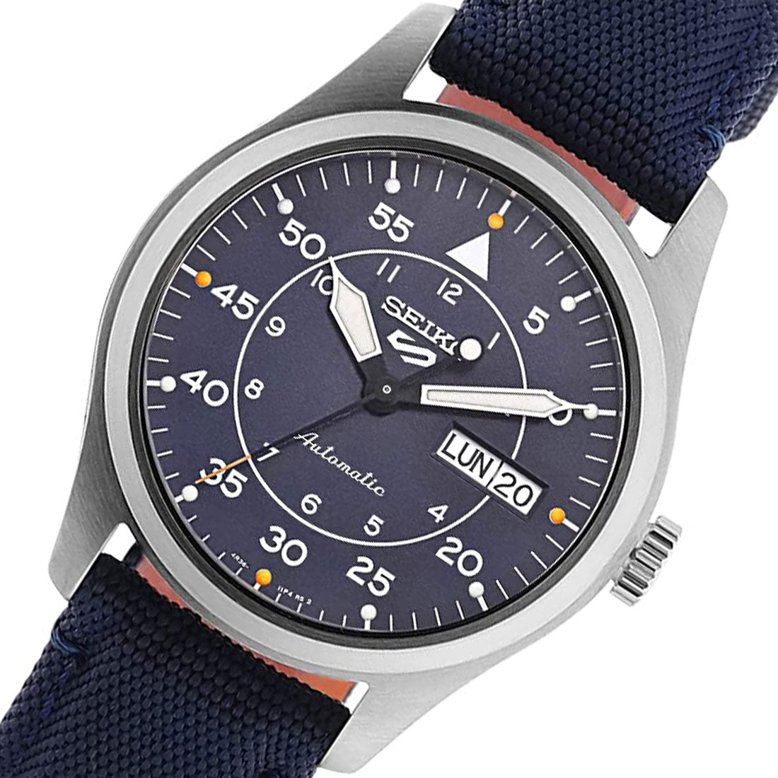 Seiko 5 Flieger SRPH31K1 SRPH31 SRPH31K Blue Nylon Mechanical Sports Watch -Seiko