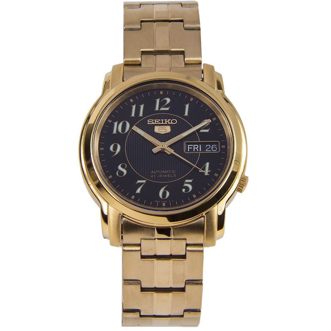 Seiko 5 Gold Automatic SNKL96K1 SNKL96 SNKL96K Black Dial Watch -Seiko