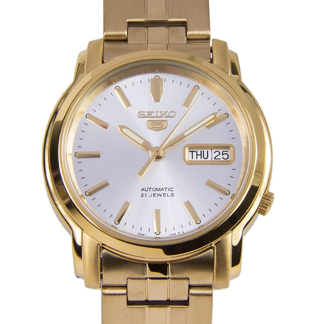 Seiko 5 Gold SNKK74K1 SNKK74 SNKK74K Silver Dial Dress Mechanical Watch -Seiko