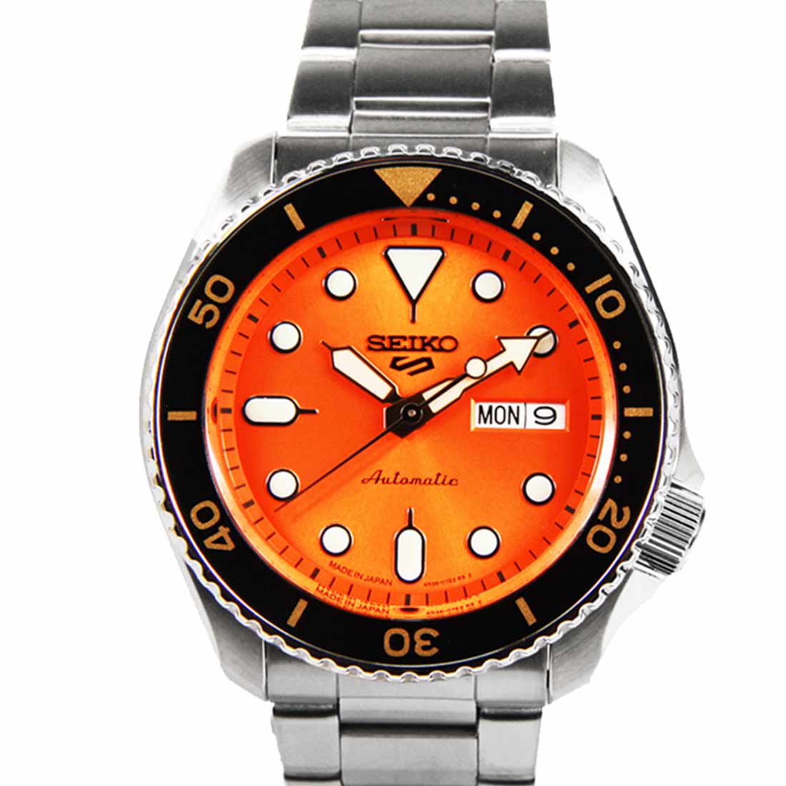 Seiko 5 JDM SBSA009 Orange Dial Analog Japan Sports Watch -Seiko
