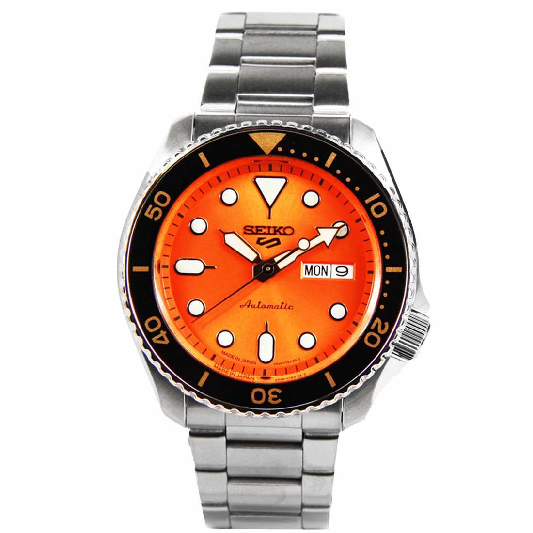 Seiko 5 JDM SBSA009 Orange Dial Analog Japan Sports Watch -Seiko