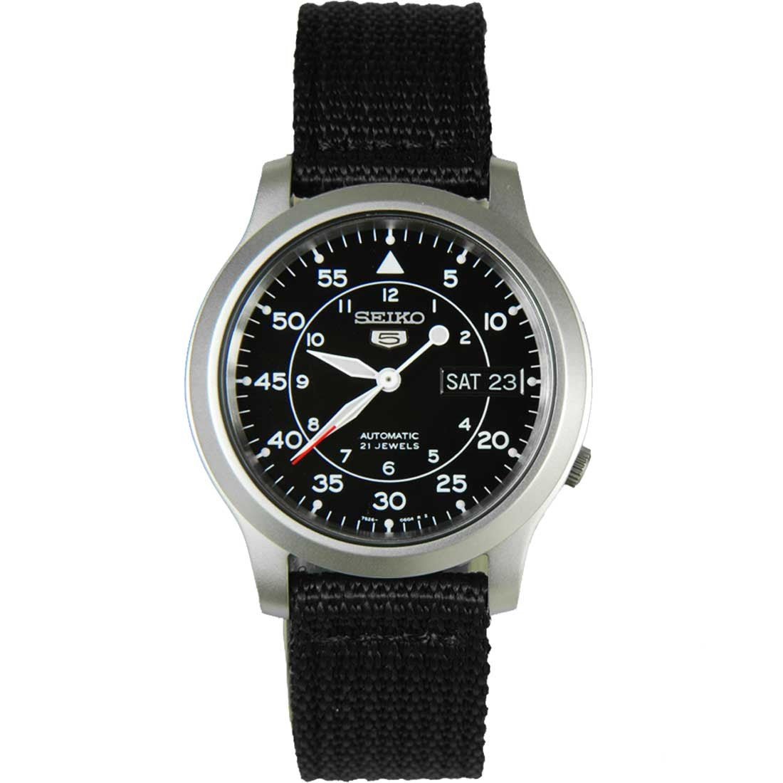 Seiko 5 Military Black Nylon SNK809K2 SNK809 SNK809K Watch -Seiko